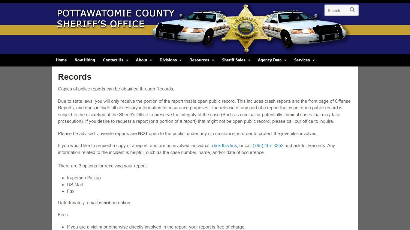 Records | Pottawatomie County Sheriff Office