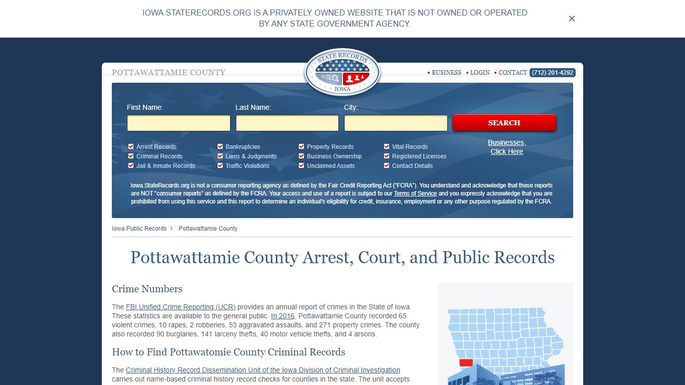Pottawattamie County Arrest, Court, and Public Records